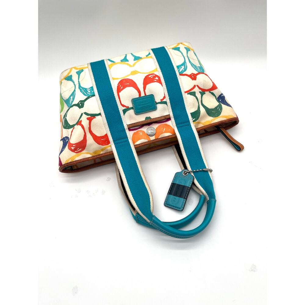 Coach Vintage Y2K Hampton Scribble Signature Tote Bag, Rainbow Multicolor - Picture 6 of 13